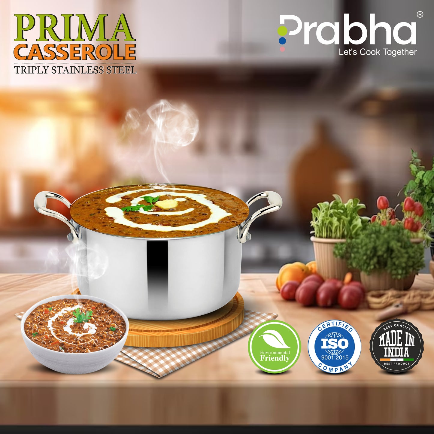 Prima Triply Casserole With Lid