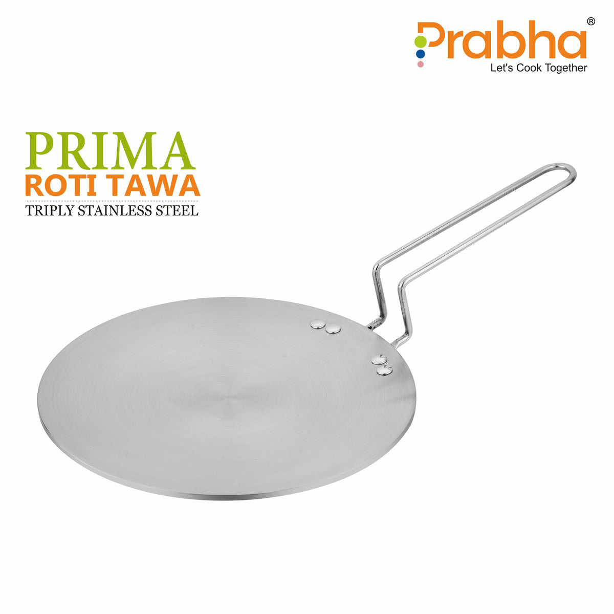 Prabha Tri-ply Stainless Steel Induction Compatible Roti Tawa Flat