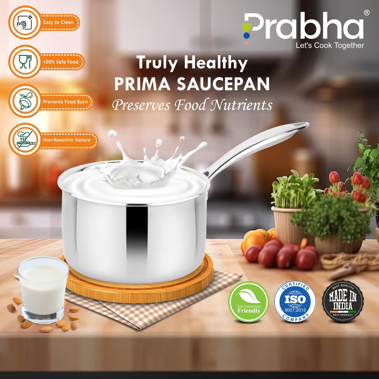Prima Triply Saucepan Without Lid