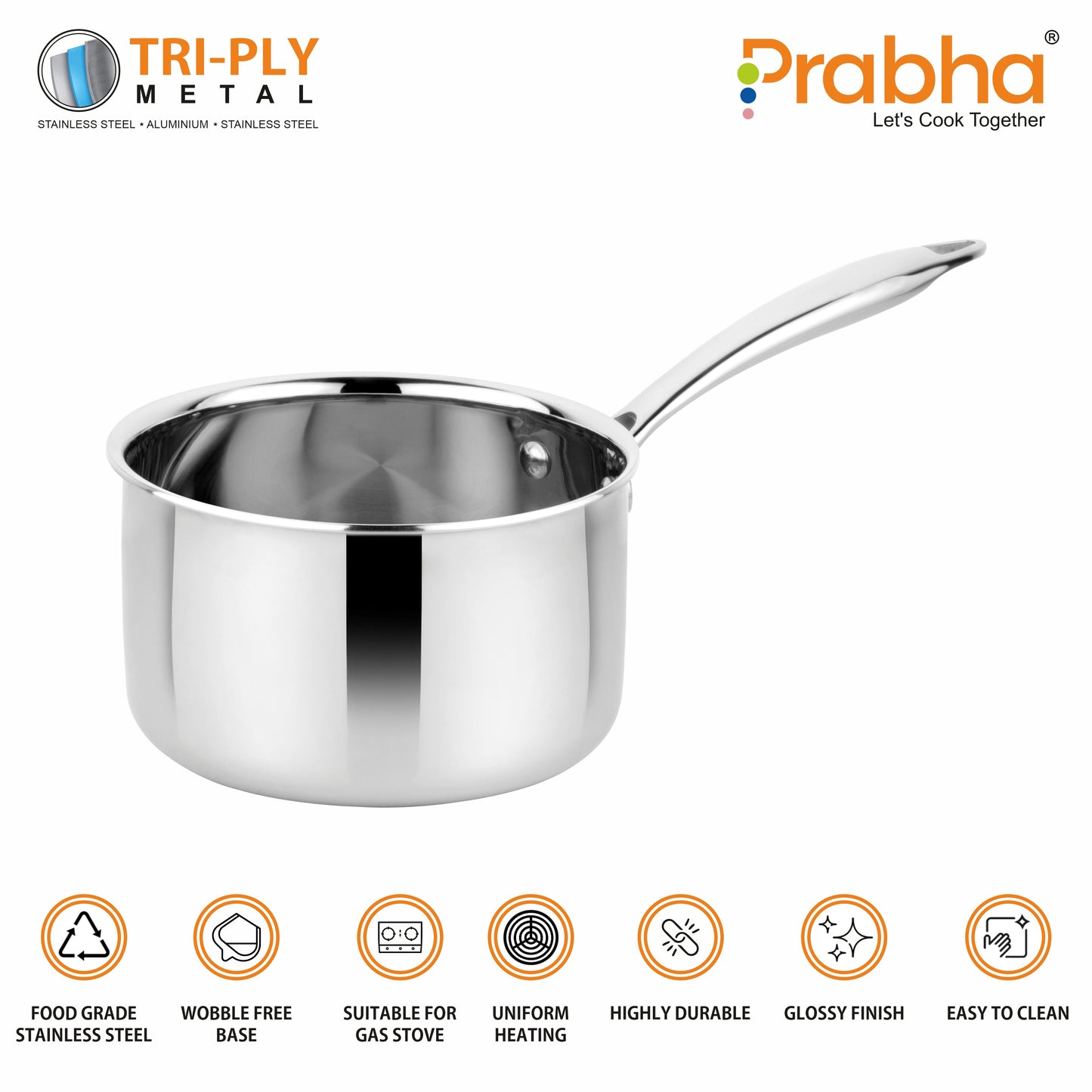 Prima Triply Saucepan Without Lid