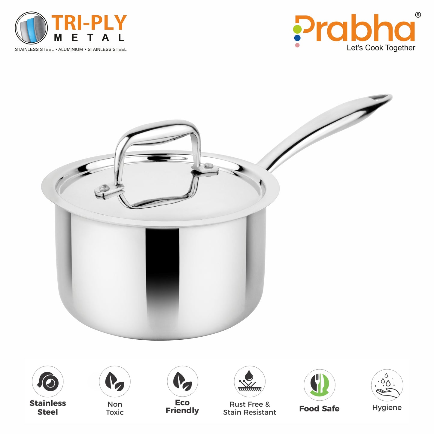 Prima Triply Saucepan With Lid