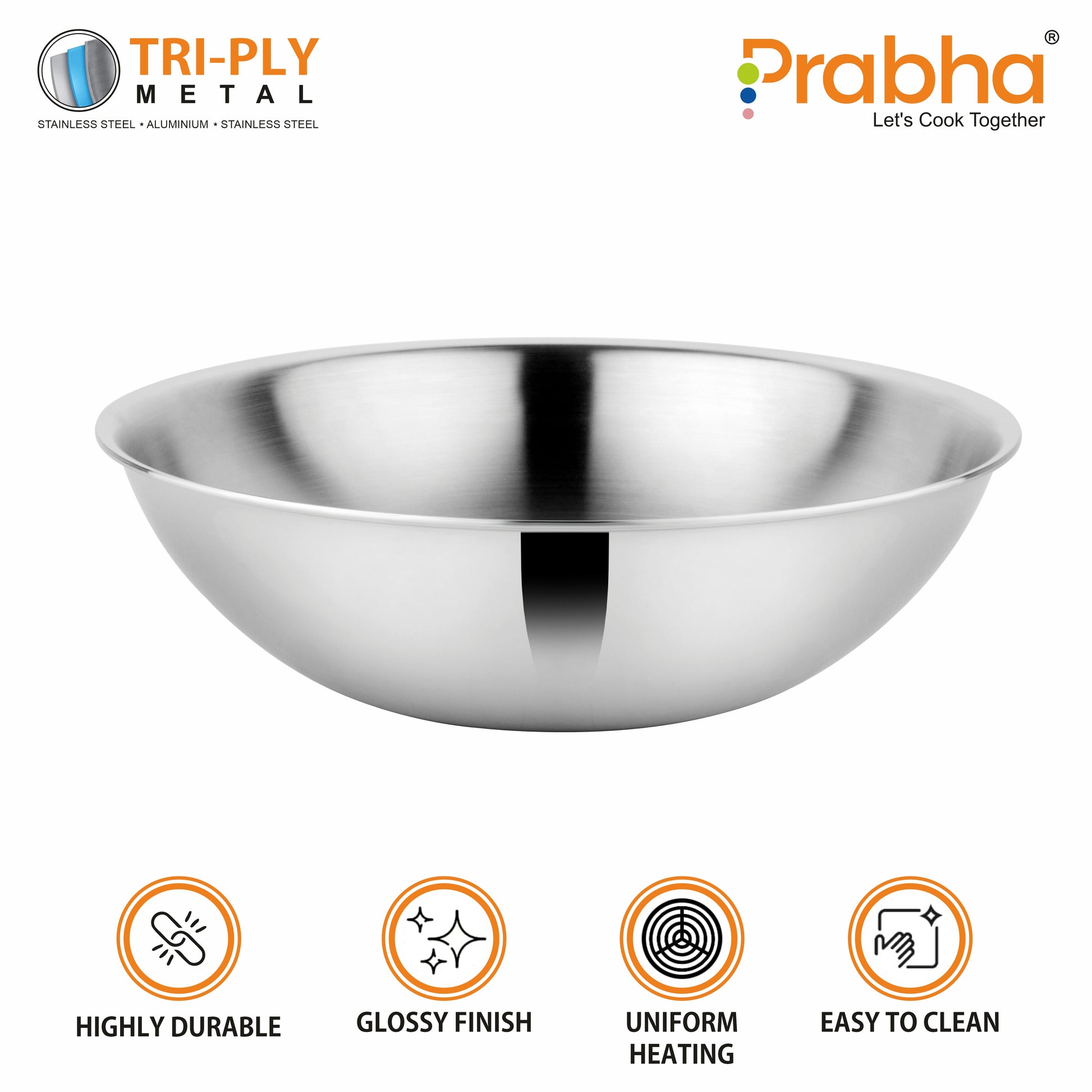 Prima Triply Tasla Flat Base Without Lid