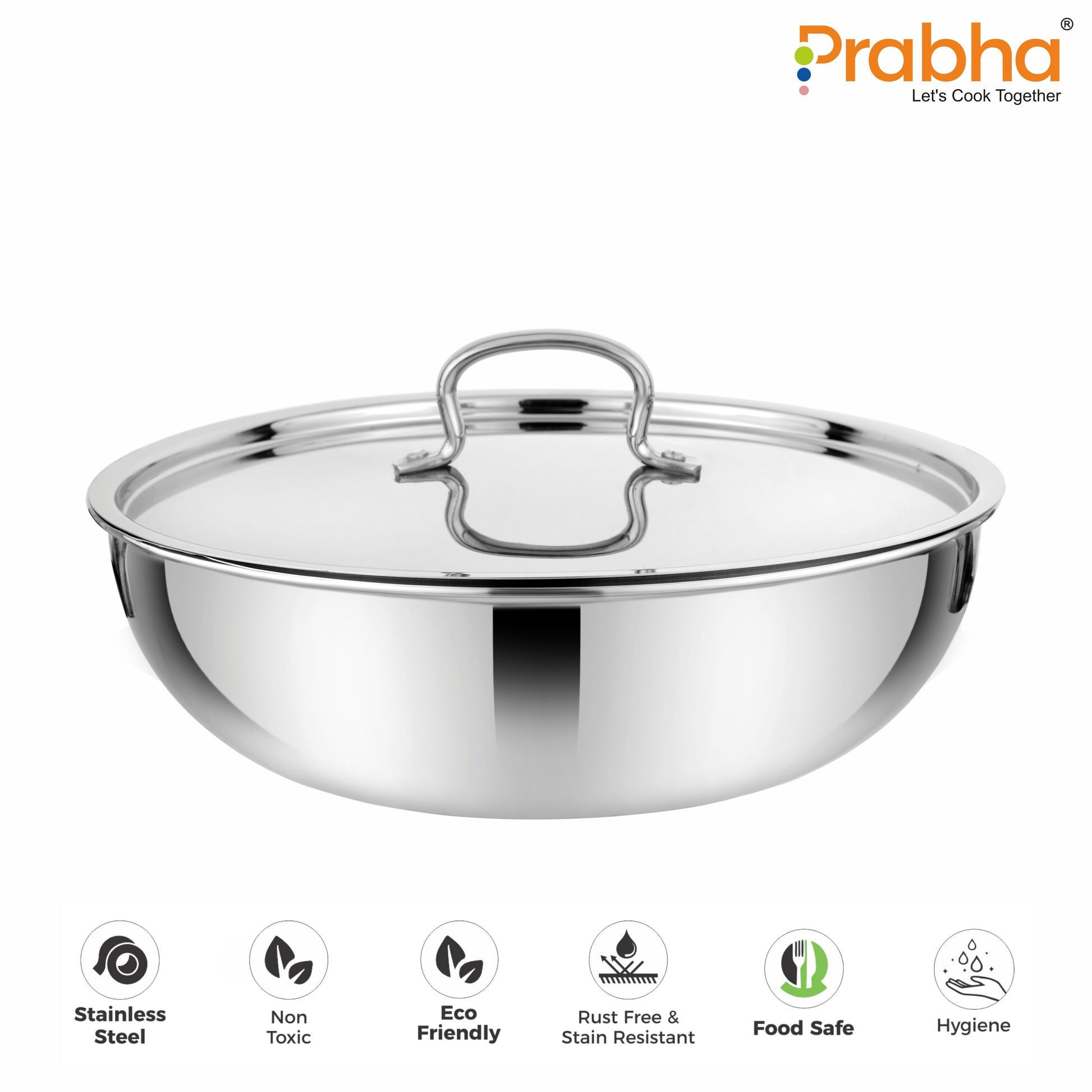 Prima Triply Tasla Flat Base With Lid