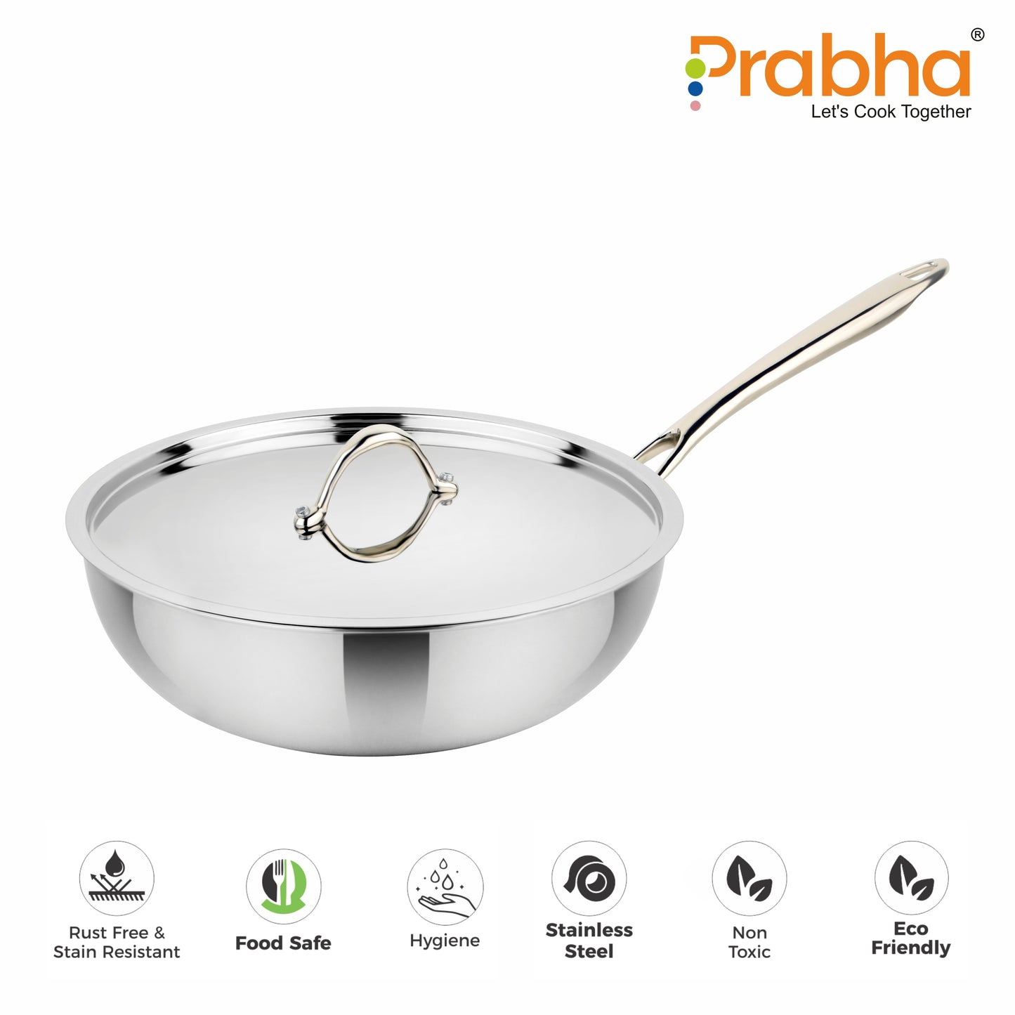 Prima Triply Wok With Lid