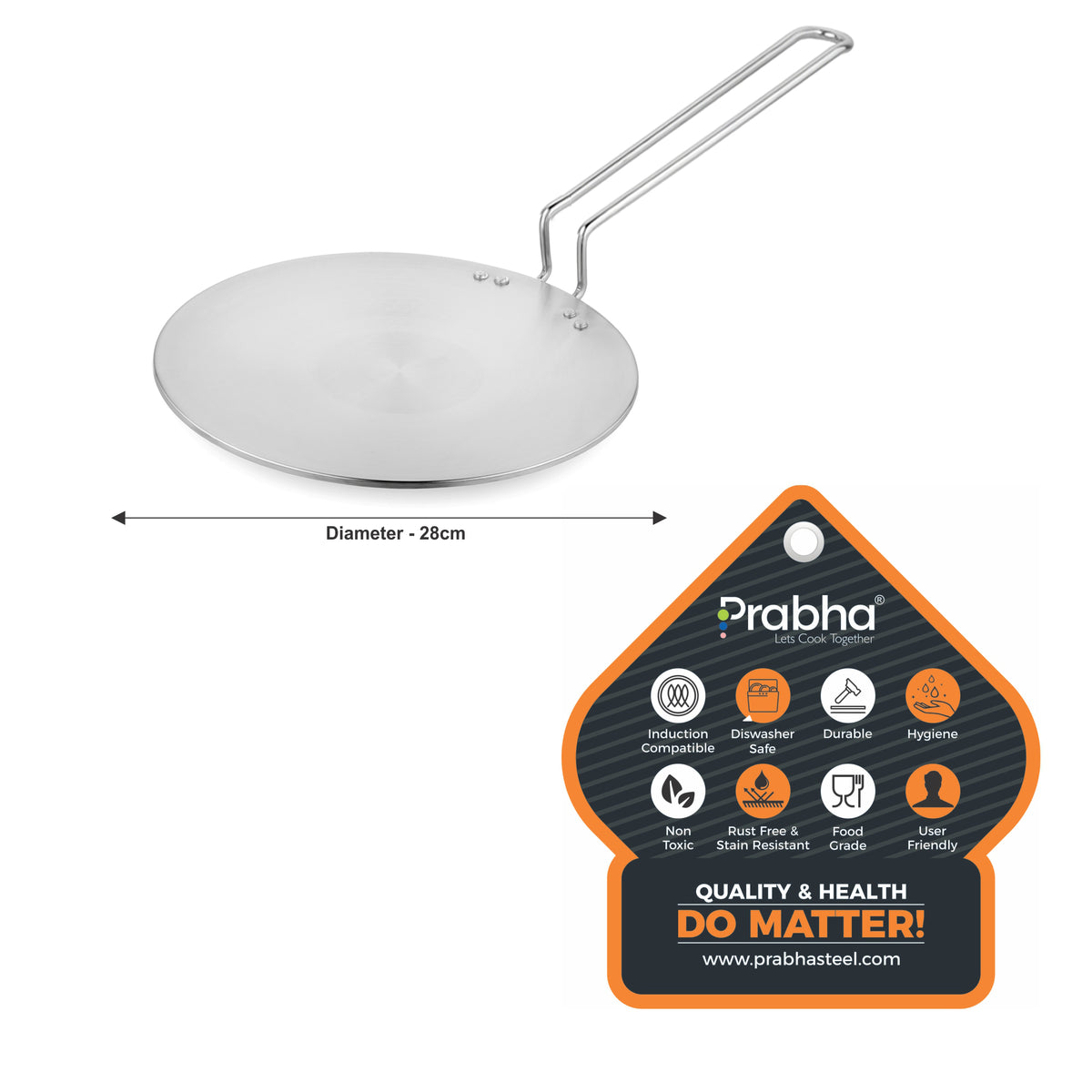 Tri-Ply Stainless Steel Hexa Cube Tawa, Non Stick Coating Roti