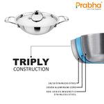 Load image into Gallery viewer, Buy Prima Triply Kadhai Flat Bottom With Lid
