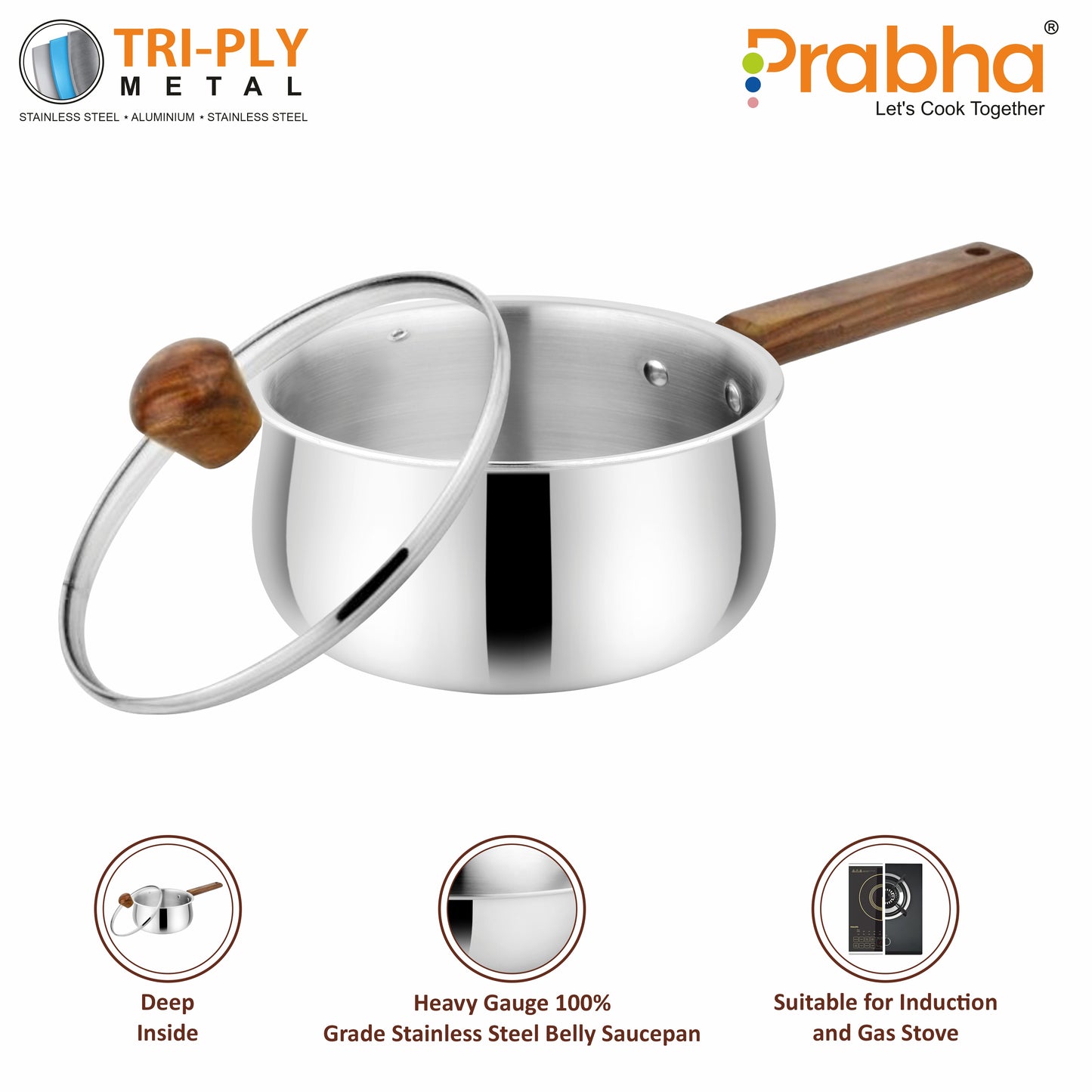 Prochef Belly Saucepan With Lid - Prabha