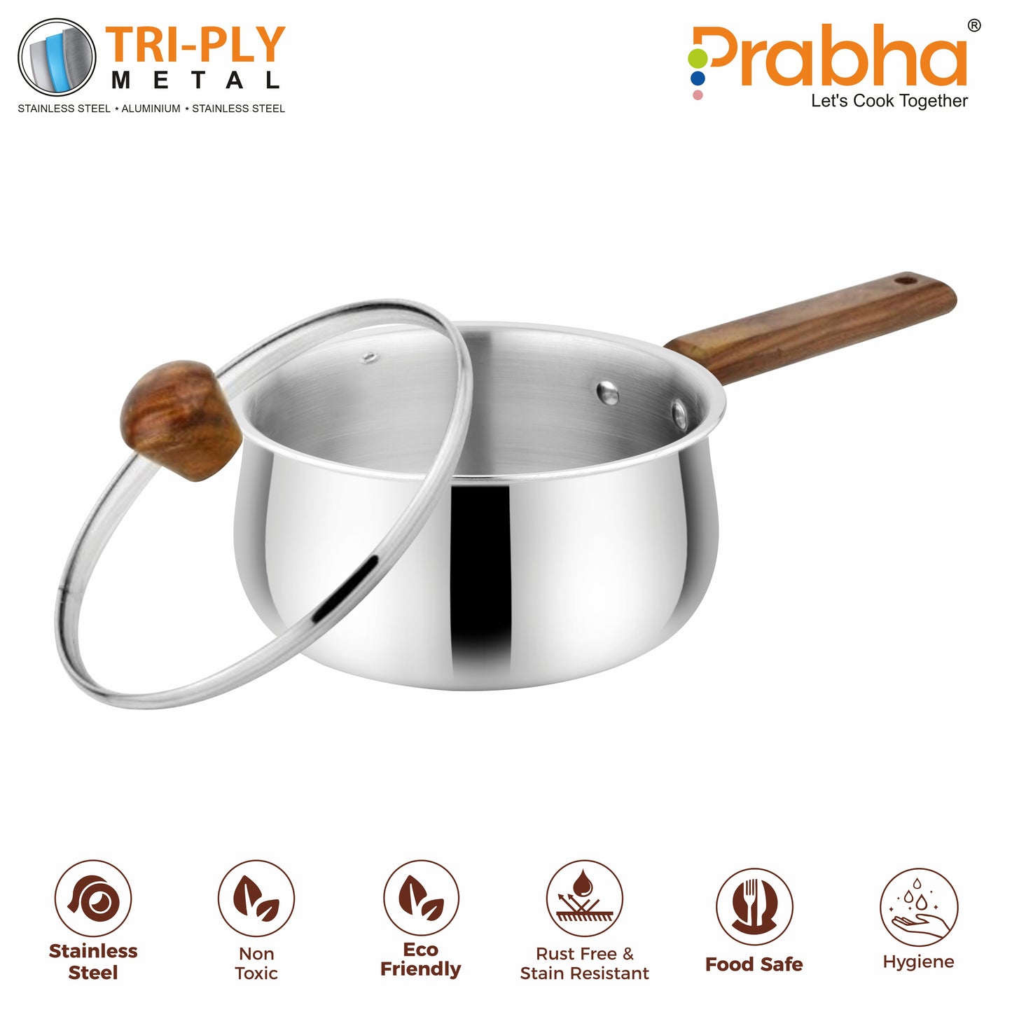 Prochef Belly Saucepan With Lid - Prabha