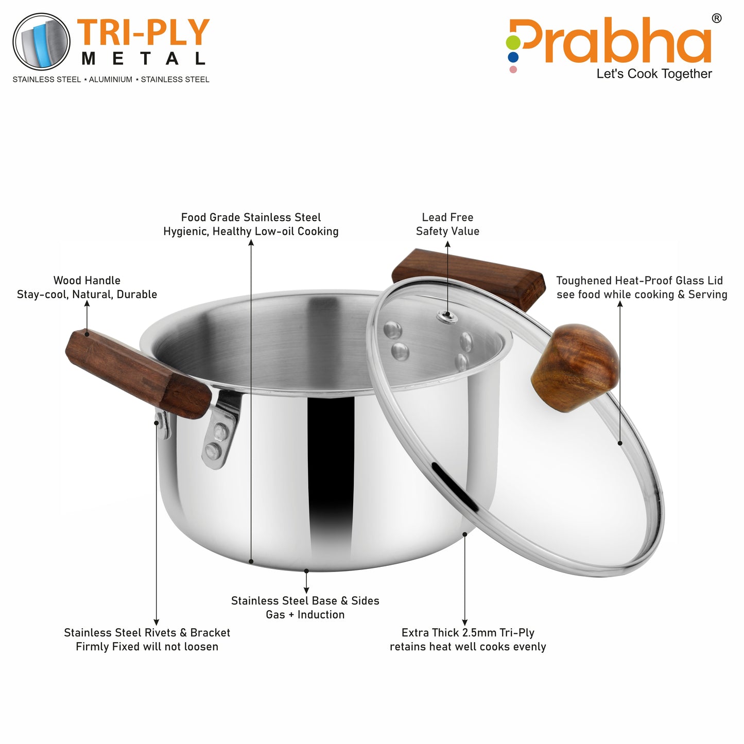 Prochef Casserole With Glass Lid