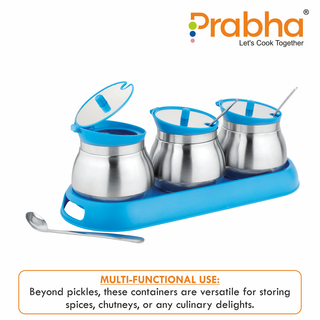 Pickle Serving Container with Spoon - Ideal for Home & Kitchen Storage