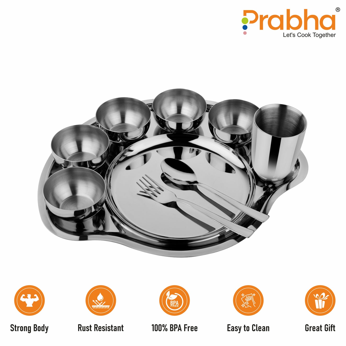 Stainless Steel Plain Rajwada Thali Set