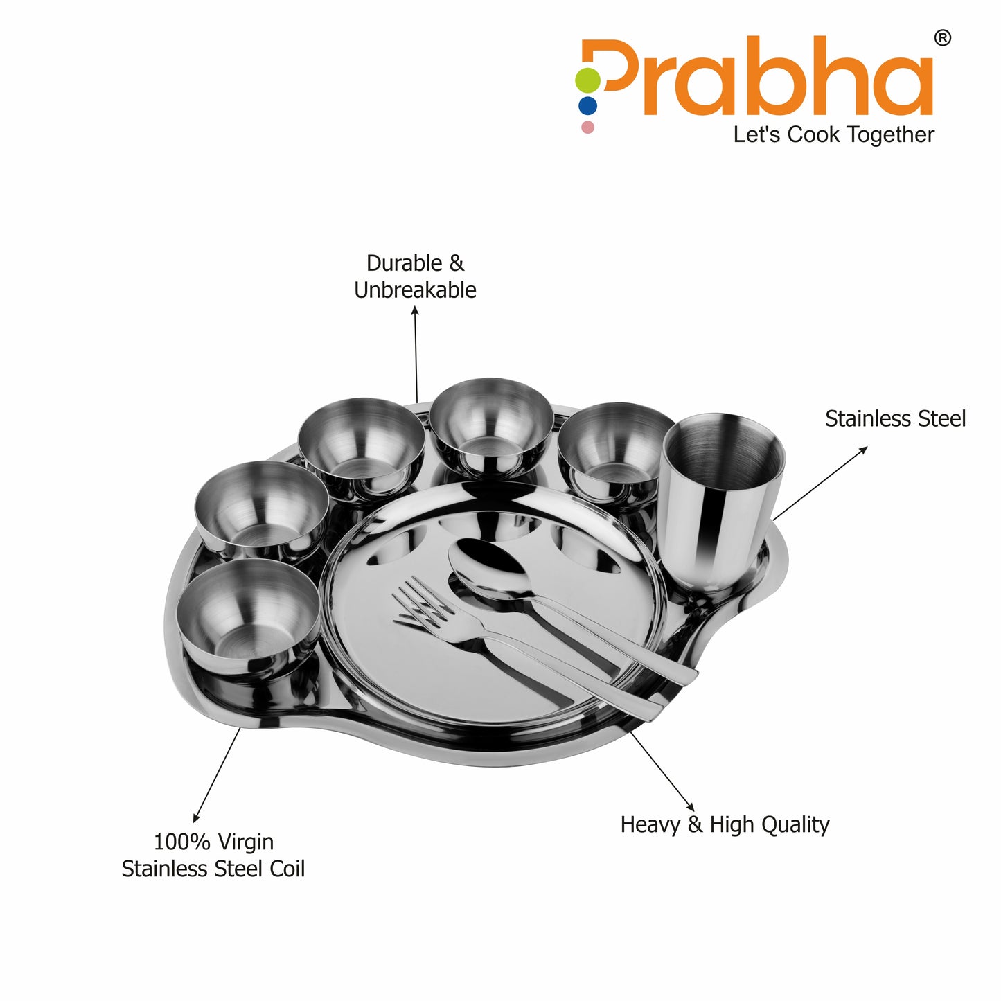Stainless Steel Plain Rajwada Thali Set