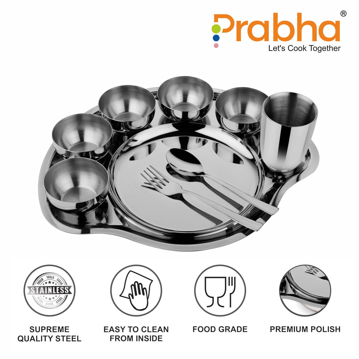 Stainless Steel Plain Rajwada Thali Set