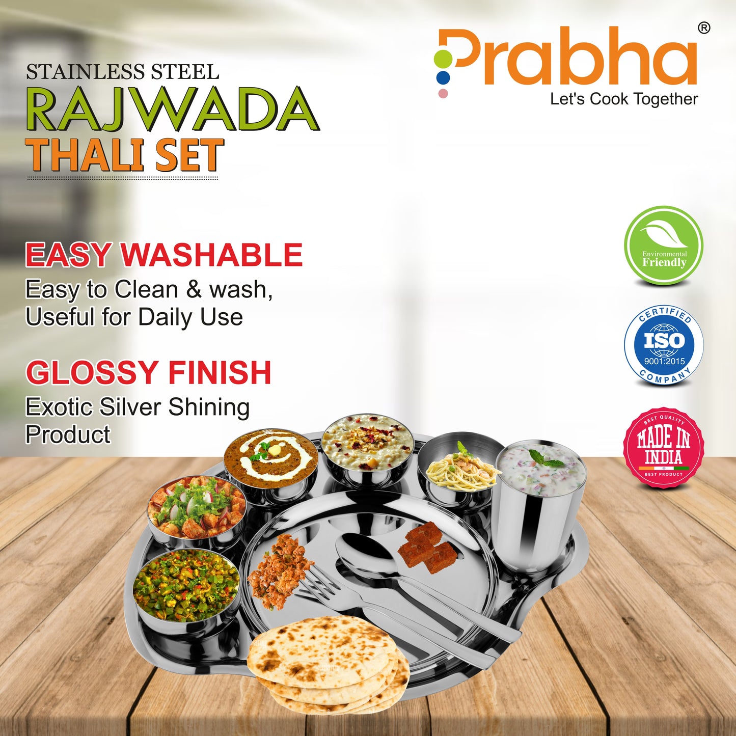 Stainless Steel Plain Rajwada Thali Set