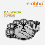 Load image into Gallery viewer, Stainless Steel Plain Rajwada Thali Set
