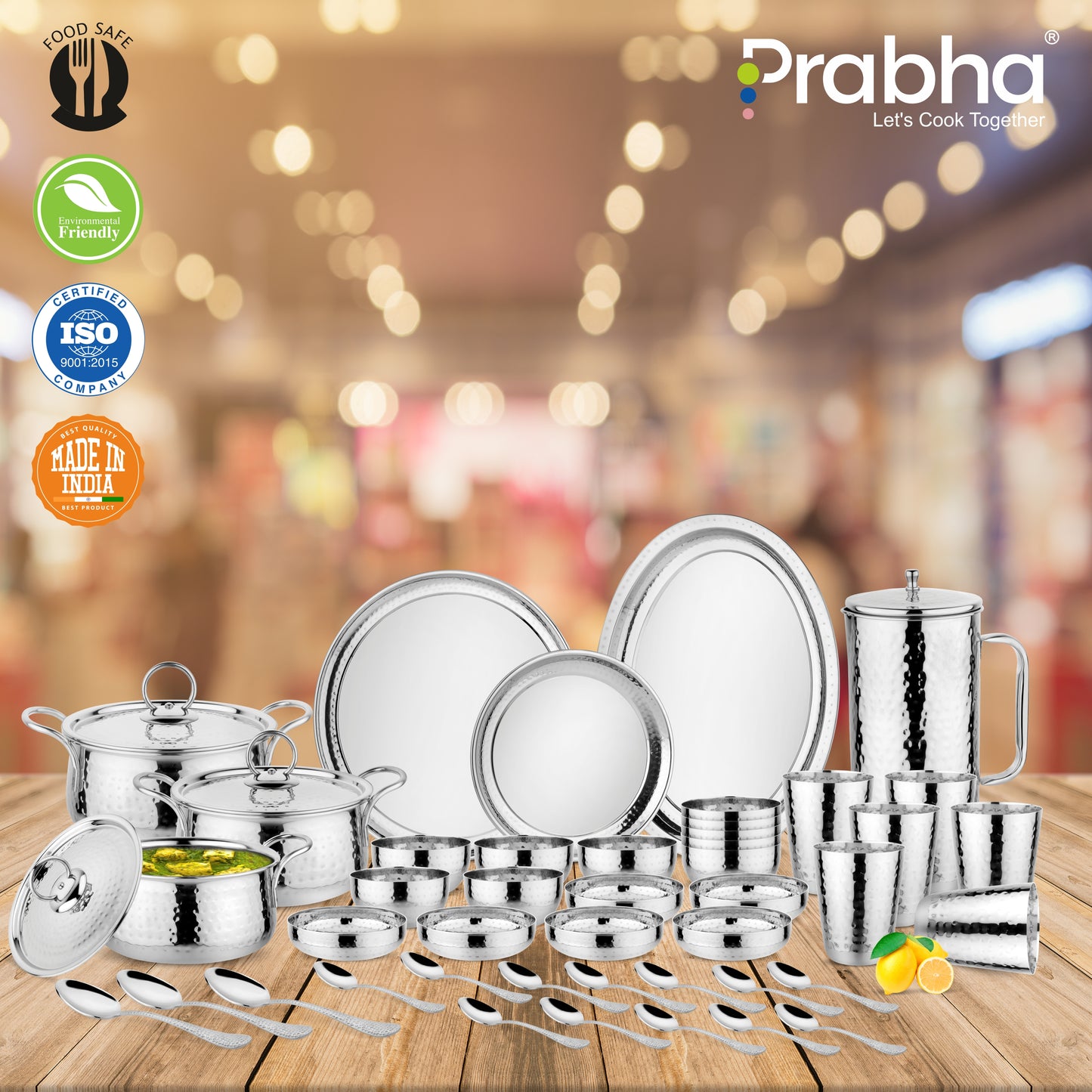 Royal Dinner Set Hammered 57 PCS