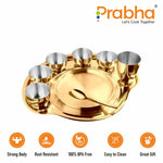 Load image into Gallery viewer, Stainless Steel PVD Gold Rajwada Thali Set
