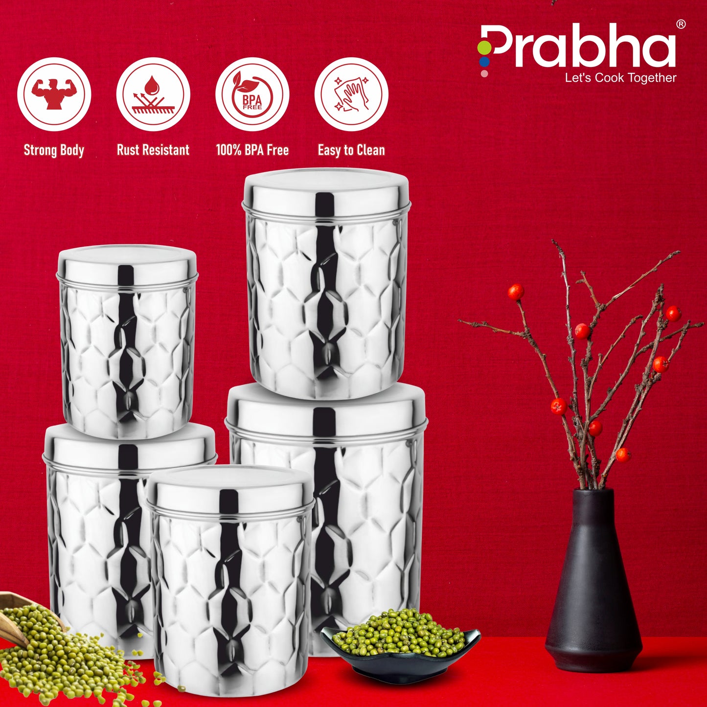 Stainless Steel Star Deep Storage Canister Box Dabba - Prabha