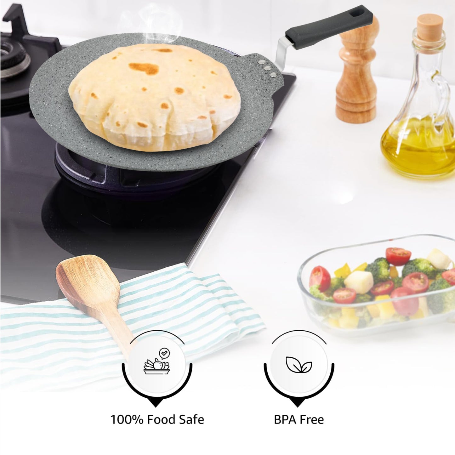 Stella Nonstick Coating Smart Tawa - Compatible with Induction & Gas Stove