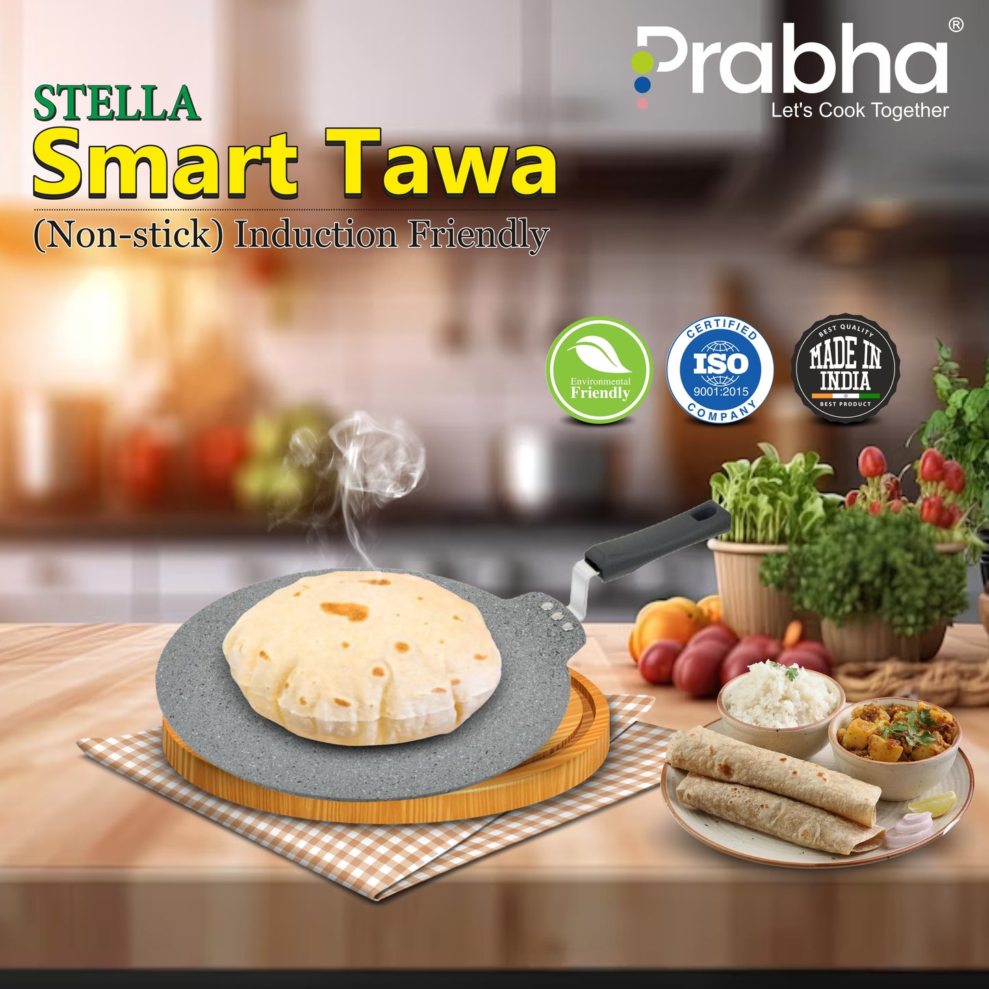 Stella Nonstick Coating Smart Tawa - Compatible with Induction & Gas Stove