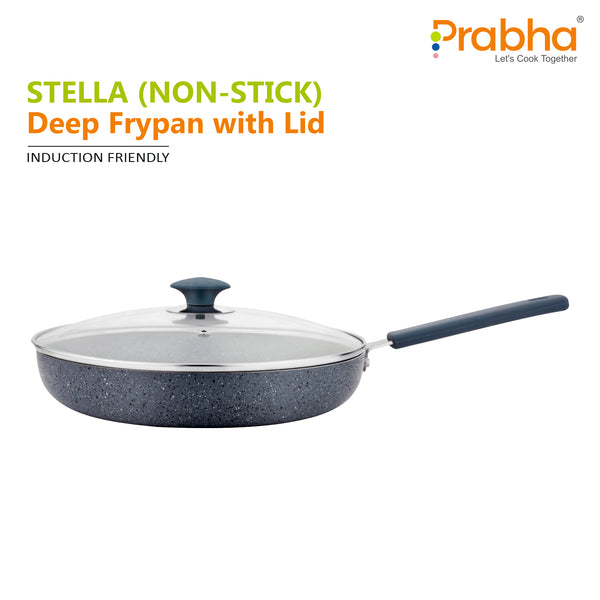 Stella Nonstick Deep Frypan With Glass Lid