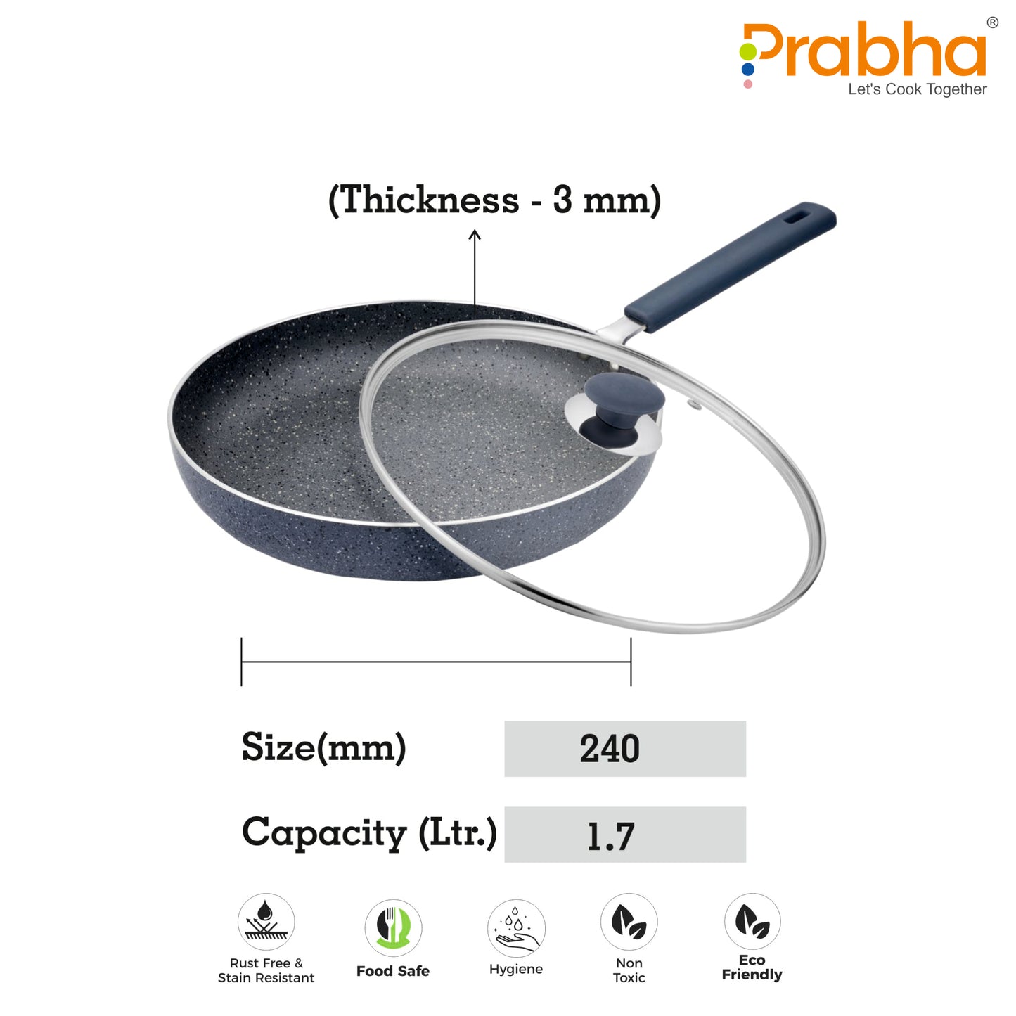 Stella Nonstick Deep Frypan With Glass Lid