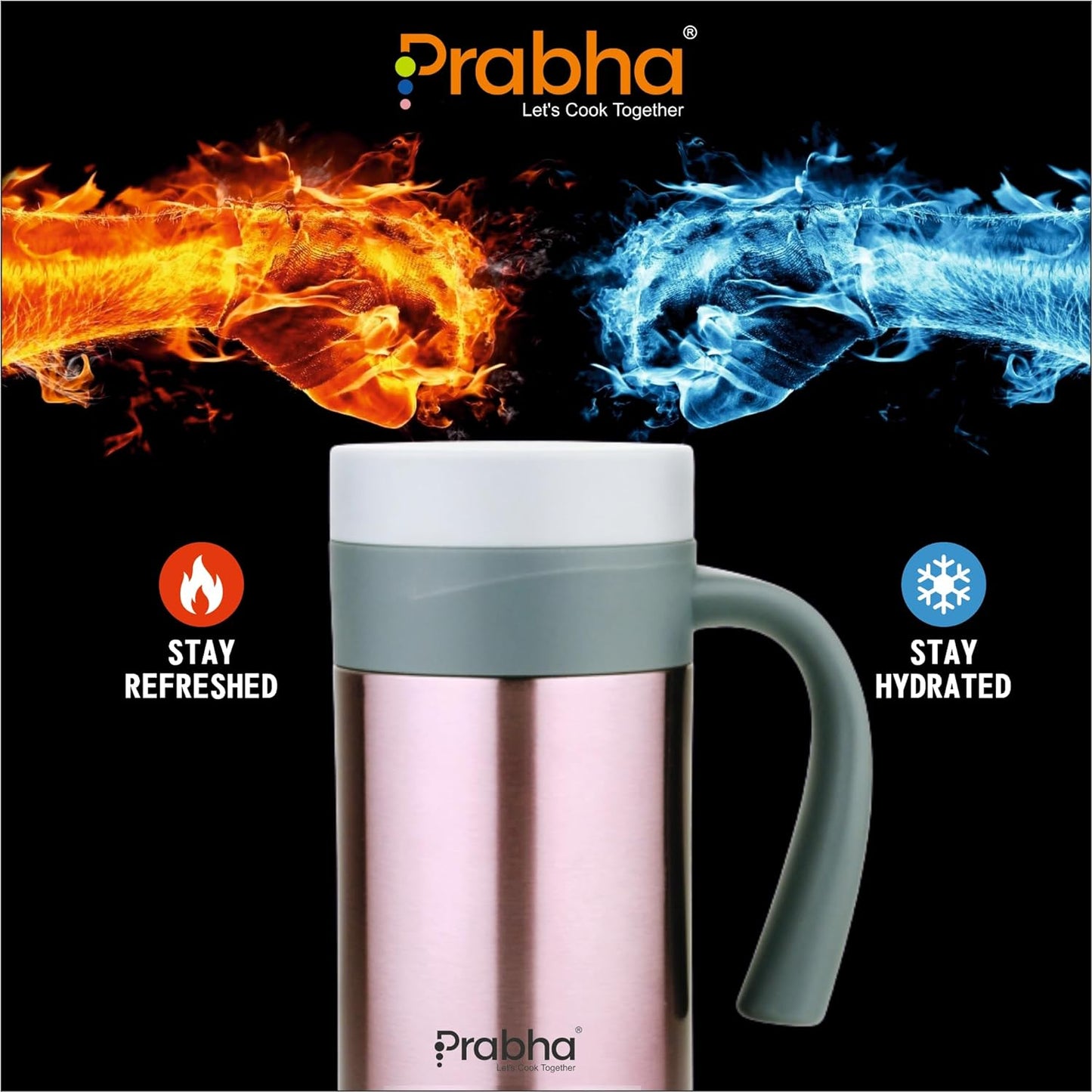 Stainless Steel Double Wall Vacuum Flask Coffee Cup, 450ml