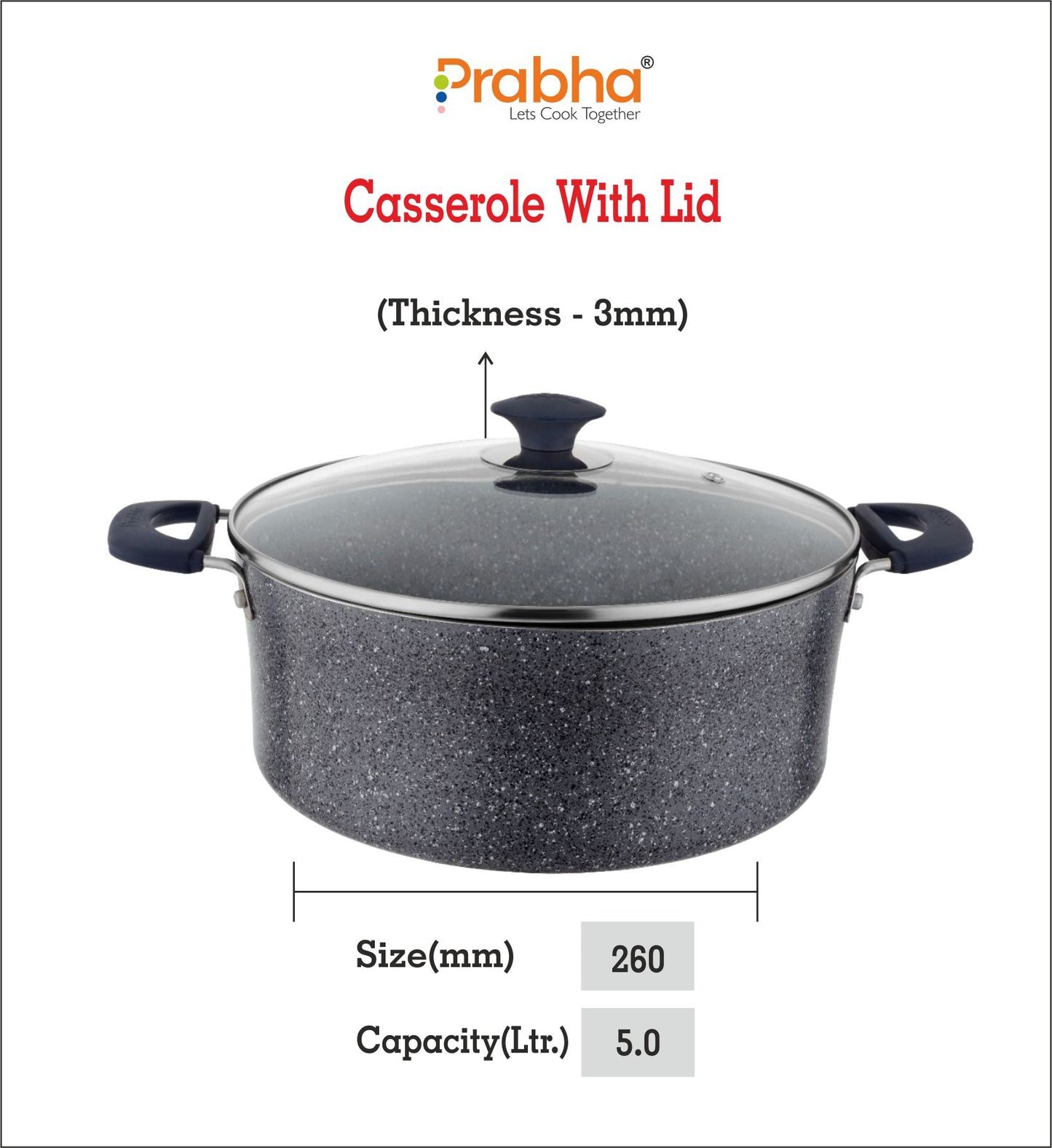 Stella Nonstick Casserole With Glass Lid