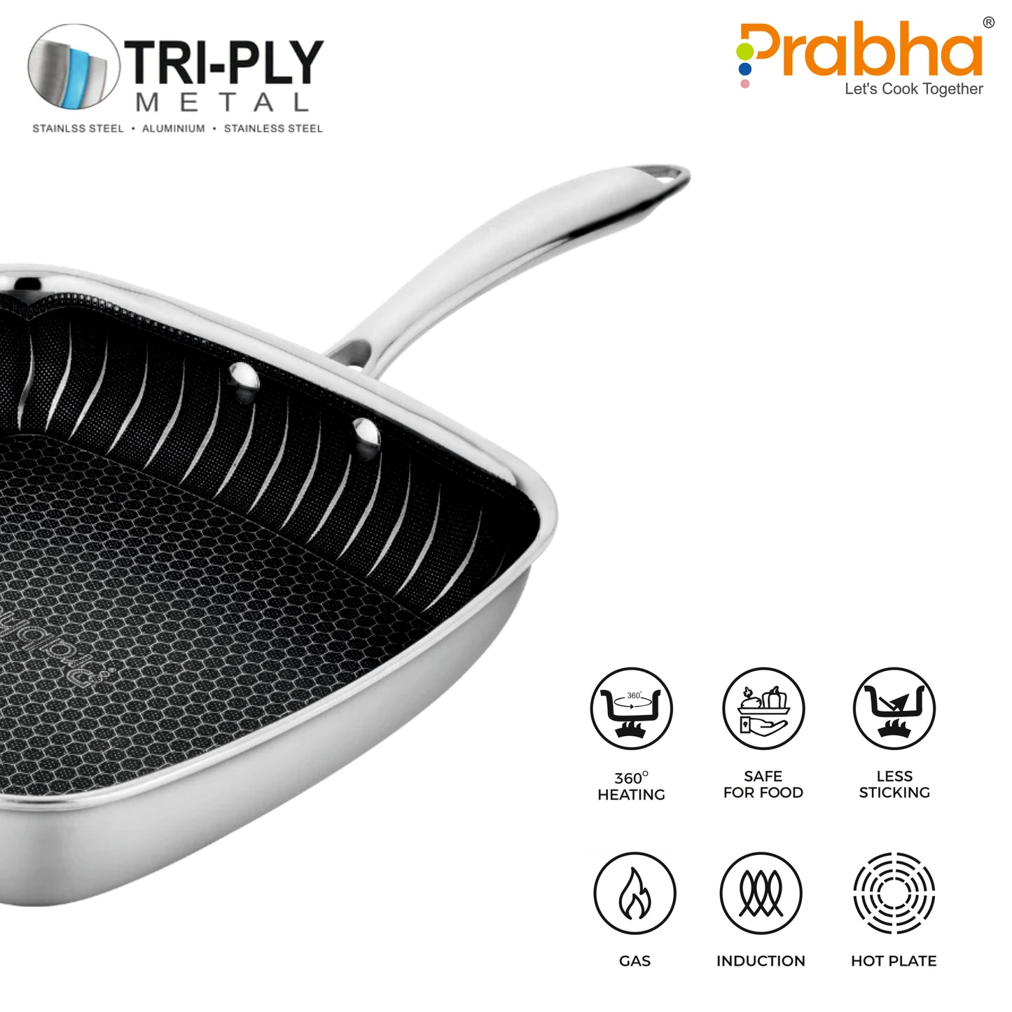 Triply Hexa Cube Square Pan, 24CM