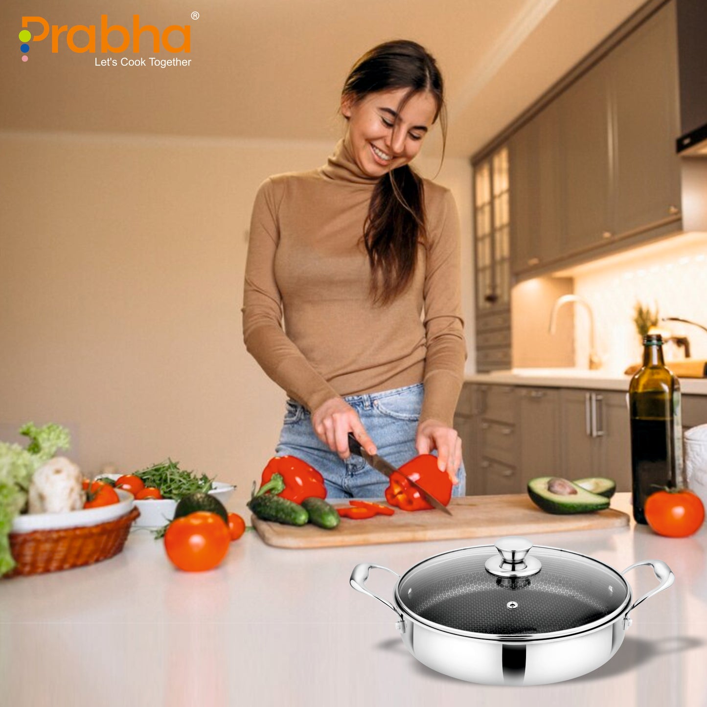 Triply Hexa Cube Saute Pan With Lid