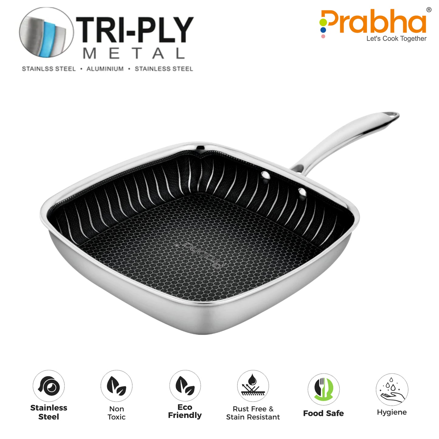 Triply Hexa Cube Square Pan, 24CM
