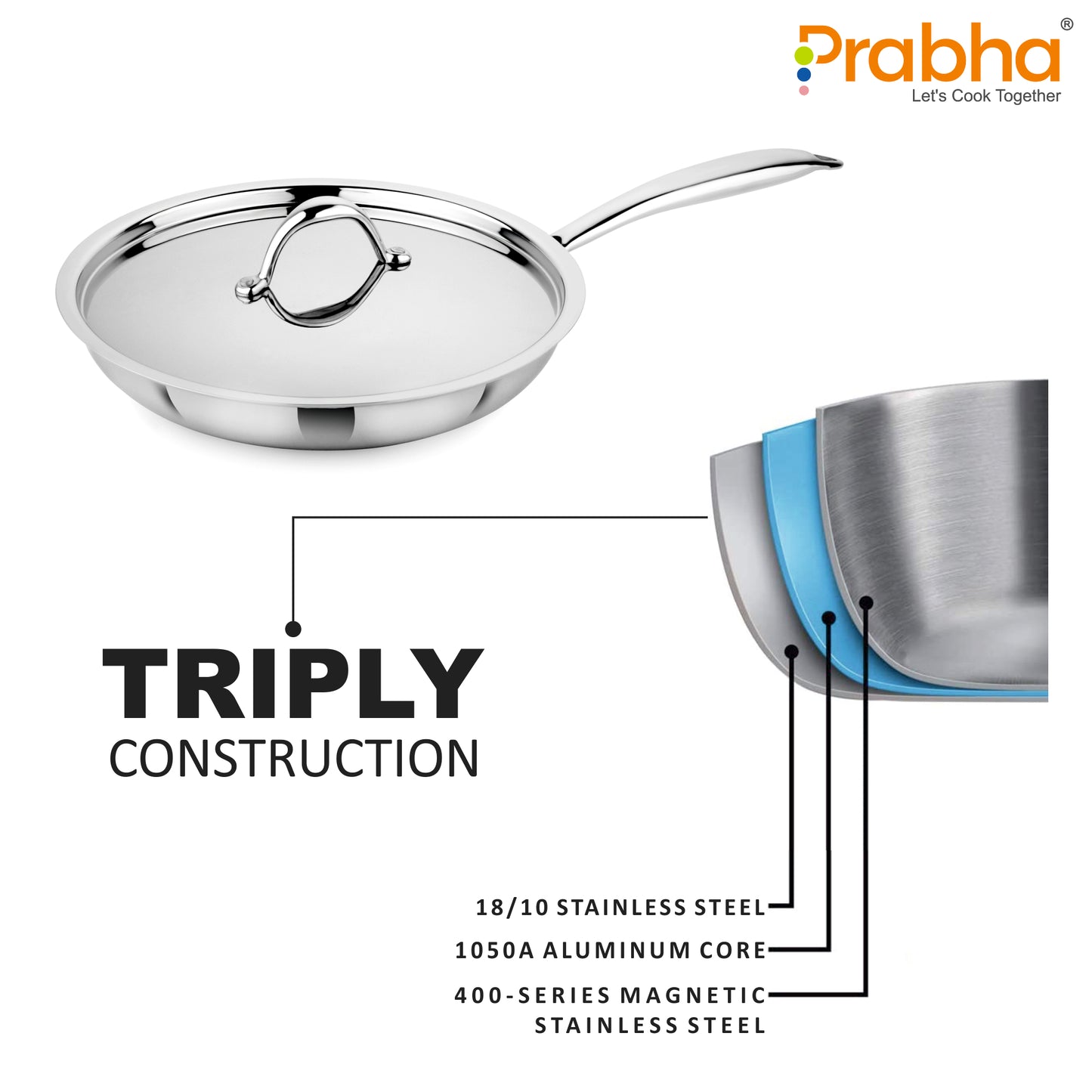Prima Triply Frypan With Lid