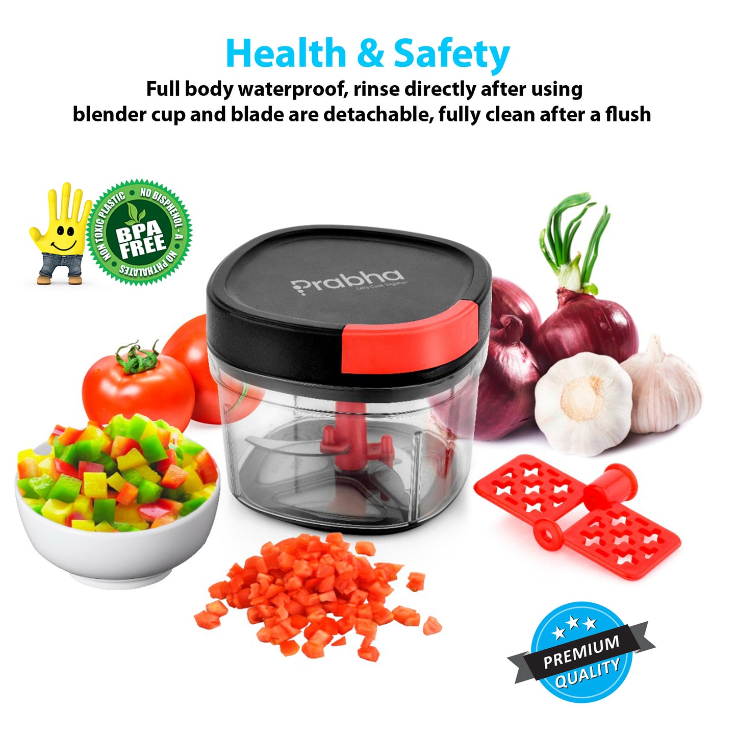 Veg Food Chopper and Mixer with Stainless Steel Blades