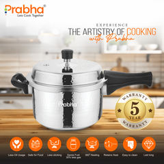 Vista Stainless Steel IB Outer Lid Pressure Cooker Hammered