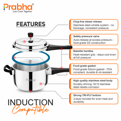 Vista Stainless Steel IB Outer Lid Pressure Cooker