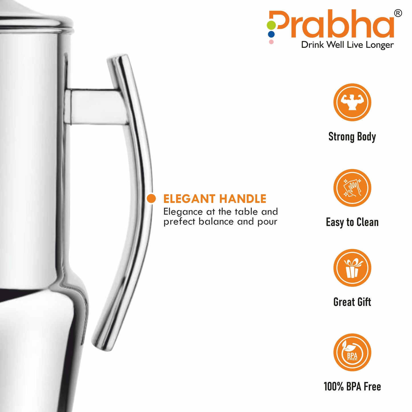Stainless Steel Wave Water Jug for Home & Kitchen