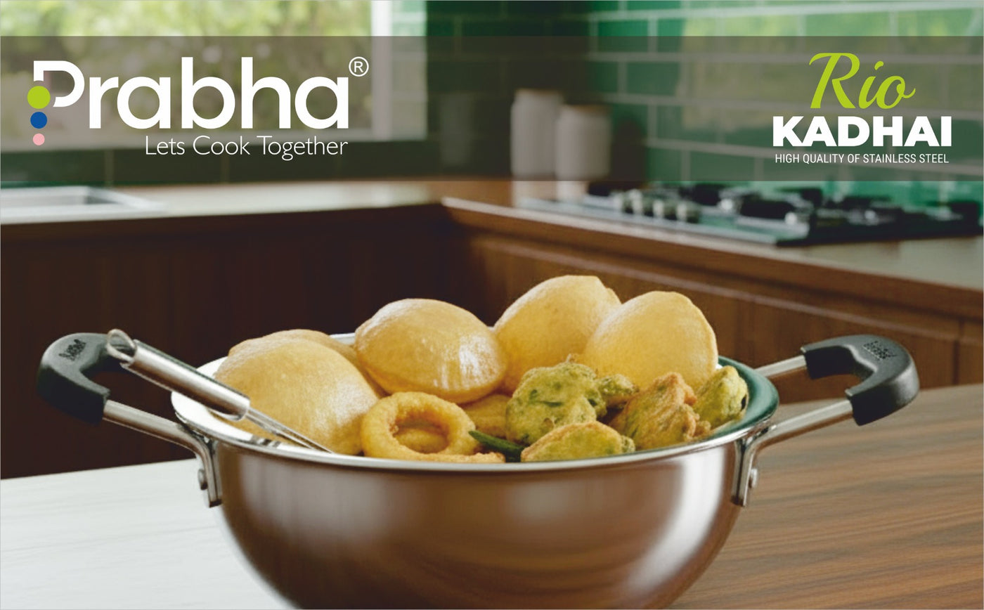 Rio IB Kadhai with Steel Lid Induction Friendly Cookpot