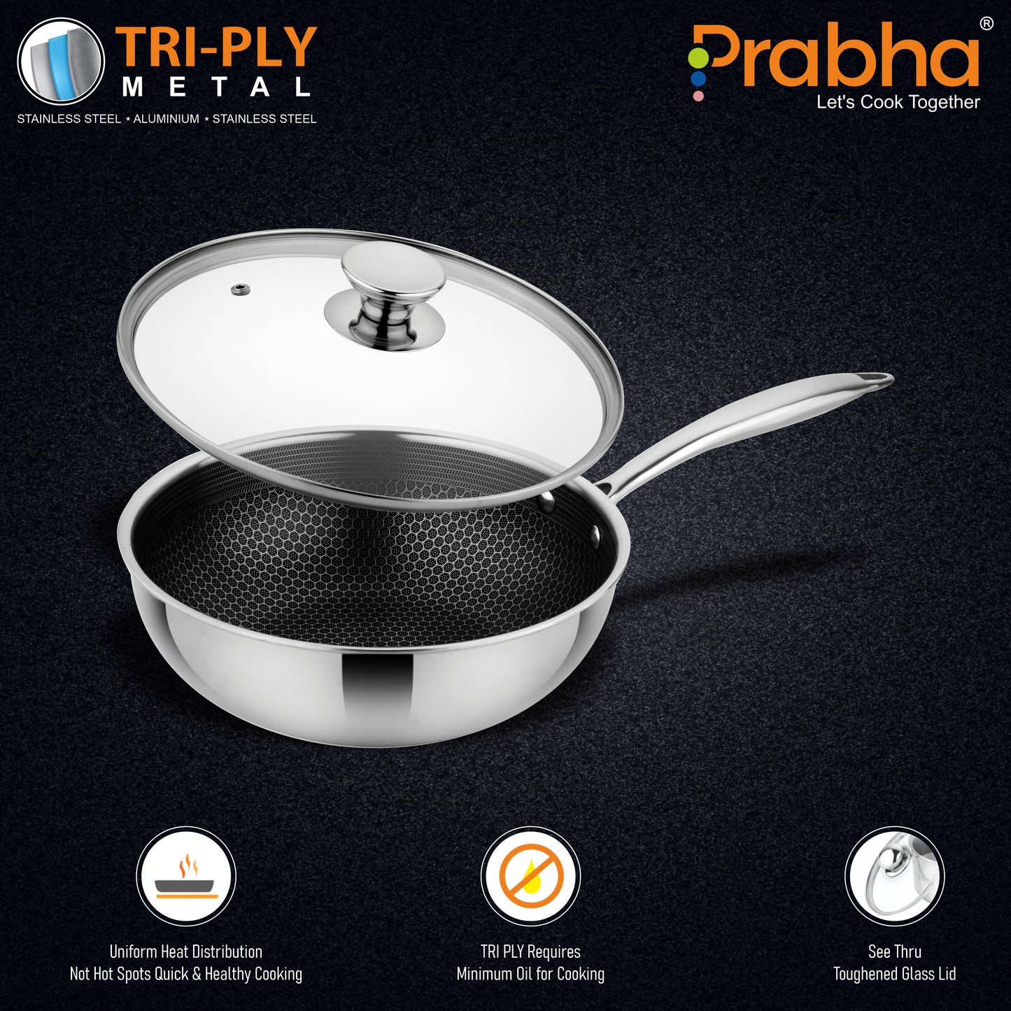 Triply Hexa Cube Wok With Lid