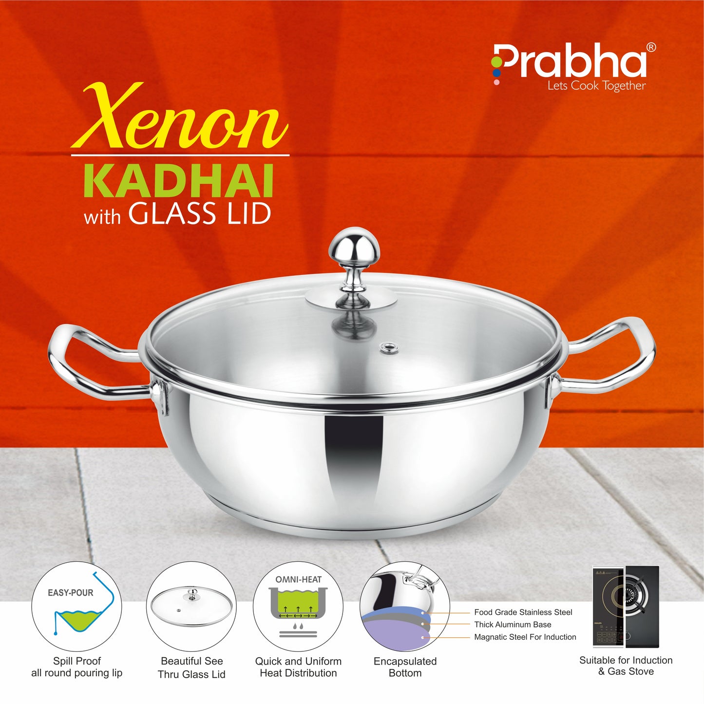 Xenon IB Kadhai with Lid