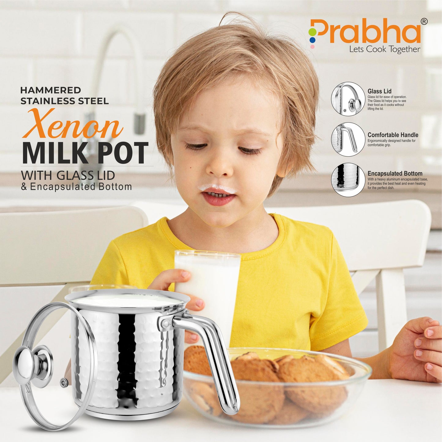 Xenon IB Hammered Milkpot With Lid