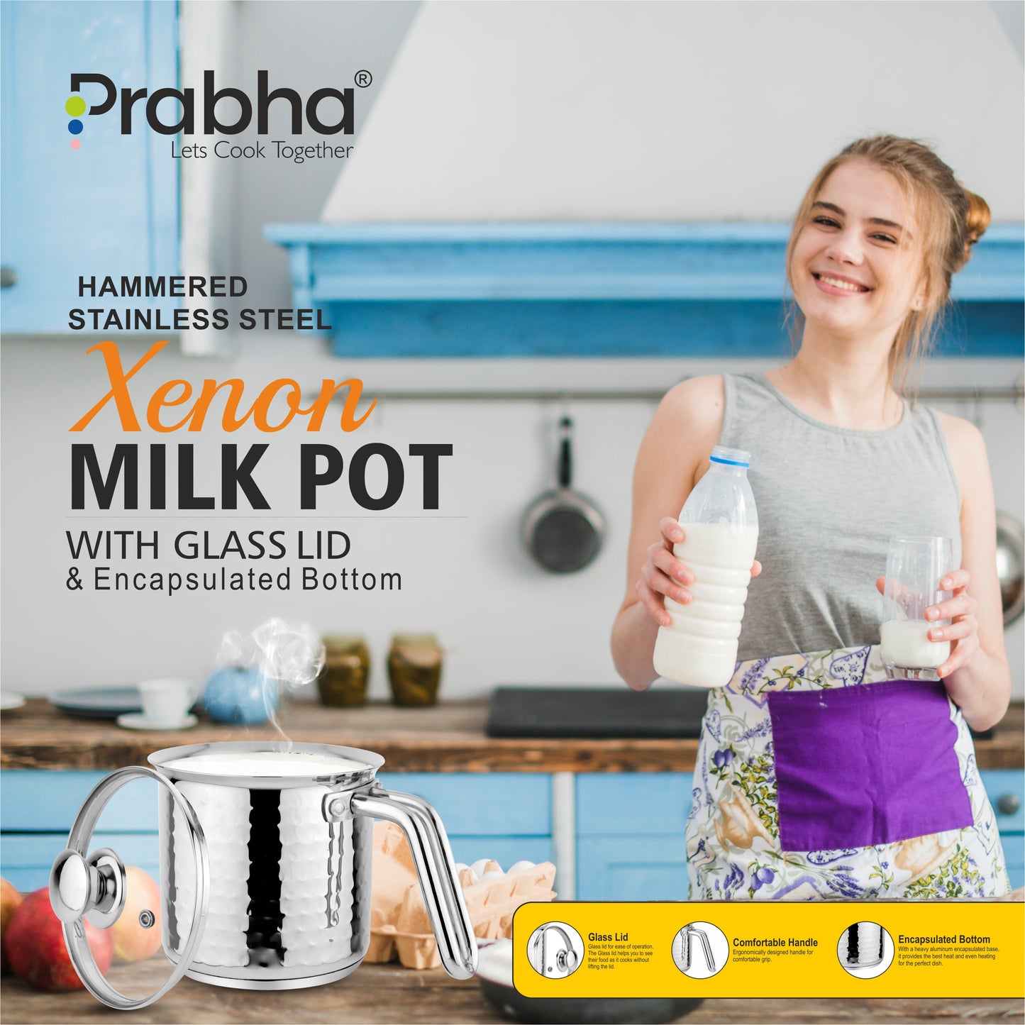 Xenon IB Hammered Milkpot With Lid