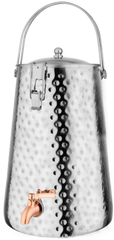 Prabha Water Container 10 Liters with Tap | Water Jug for Kitchen Storage | Stainless Steel Water Tank/Water Pot for Drinking | Handi Steel Matk Dispenser Tampered (Silver) (10 LTR)