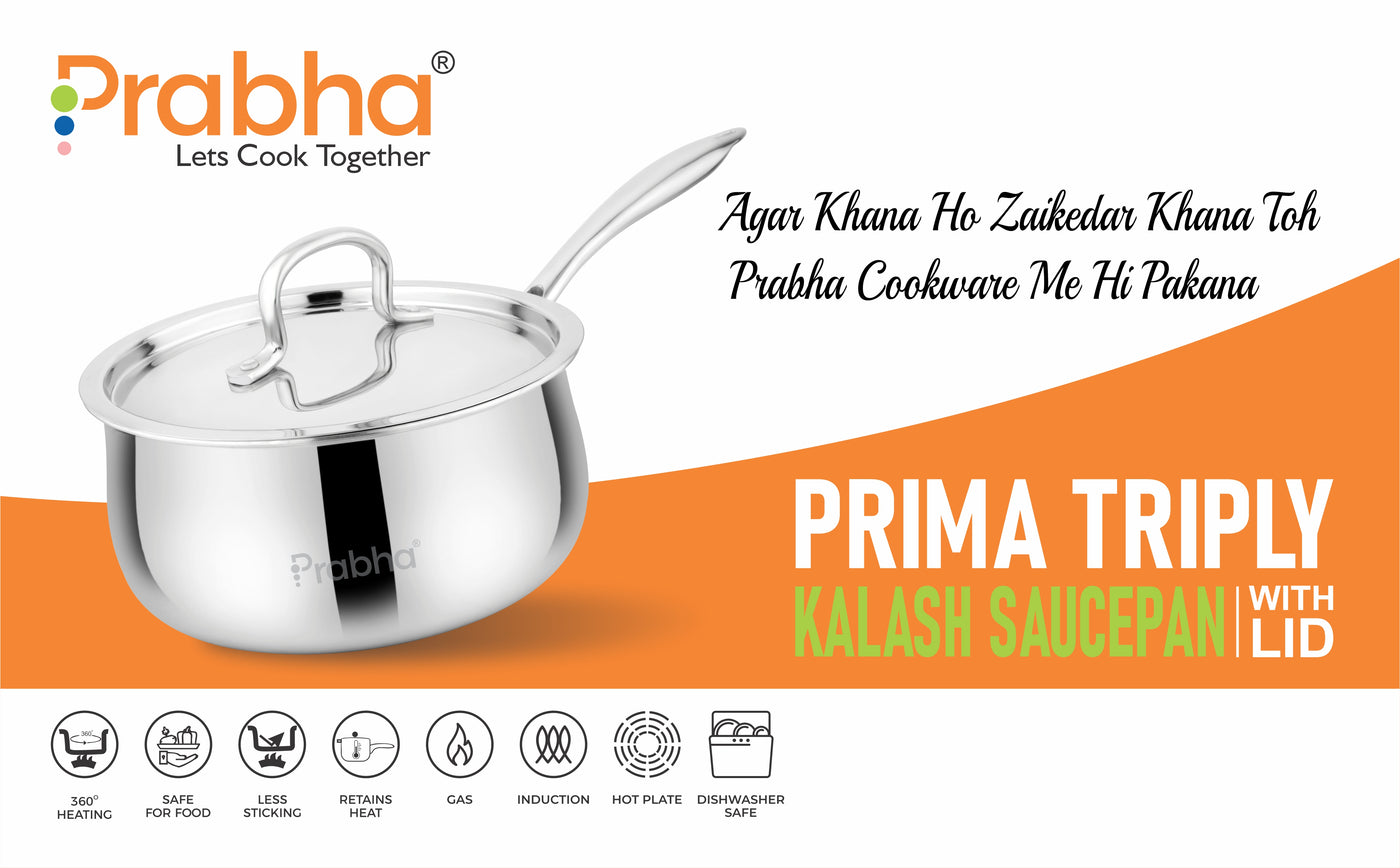 Prima Triply Kalash Saucepan With Lid