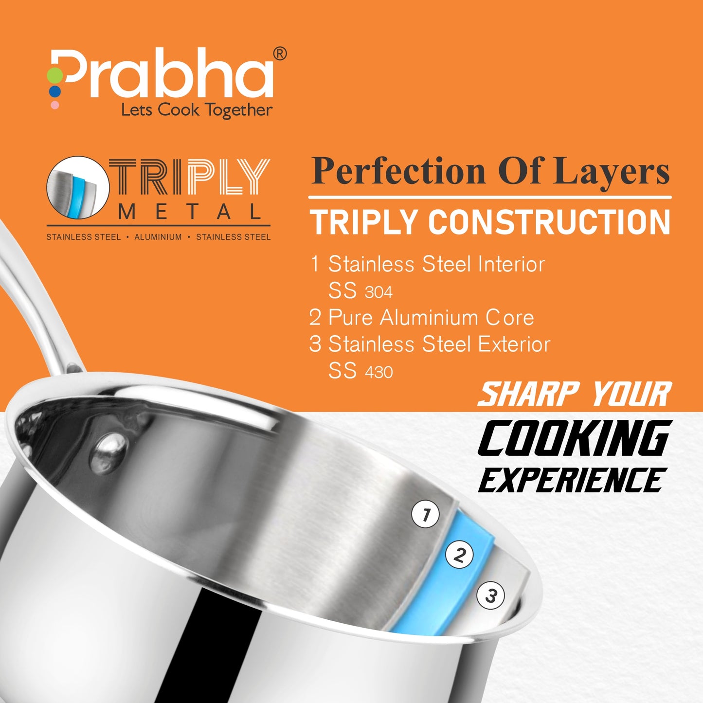 Prima Triply Kalash Saucepan With Lid