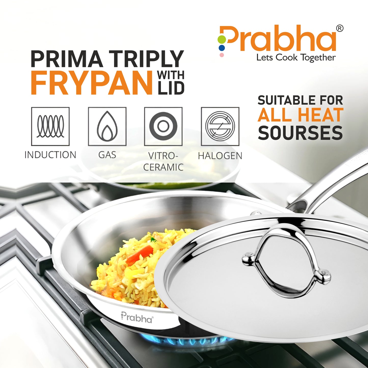 Prima Triply Frypan With Lid