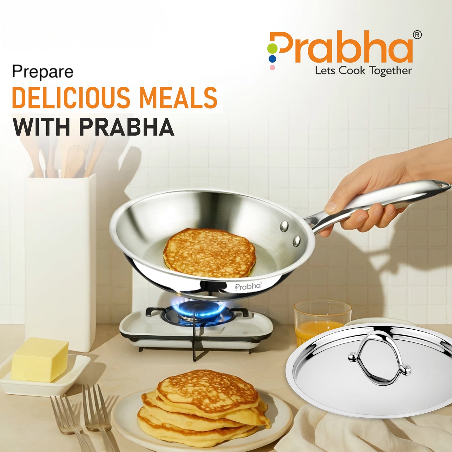 Prima Triply Frypan With Lid