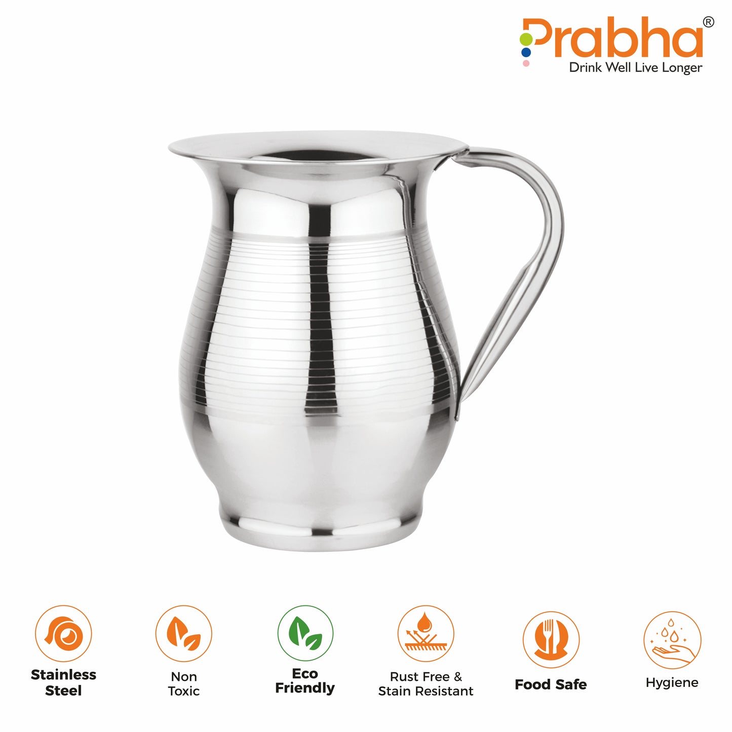 Stainless Steel Supremo Water Jug, 2000ml - Ideal for Home & Kitchen