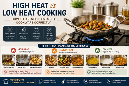 High Heat vs Low Heat Cooking: How to Use Stainless Steel Cookware Correctly