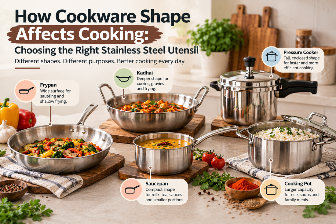 How Cookware Shape Affects Cooking: Choosing the Right Stainless Steel Utensil