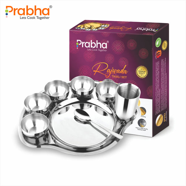 Premium Stainless Steel Rajwada Thali Set – 1 Person